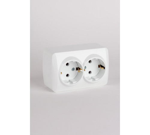 Розетка двойная с заземлением Elbi Eleсtriс Alsu 7 504-010200-907