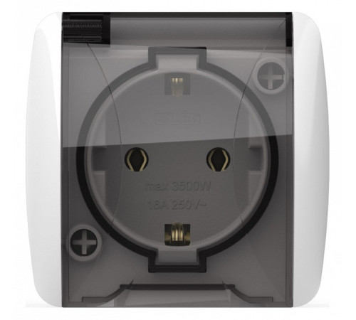 Розетка с заземлением с крышкой Elbi Eleсtriс Alsu 7 504-010215-218