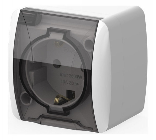 Розетка с заземлением с крышкой Elbi Eleсtriс Alsu 7 504-010215-218