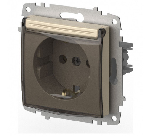 Розетка с заземлением с крышкой, без рамки Elbi Eleсtriс Zena Vega 609-012500-218