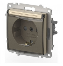 Розетка с заземлением и со шторкой, без рамки с крышкой Elbi Eleсtriс Zena Vega 609-012500-219