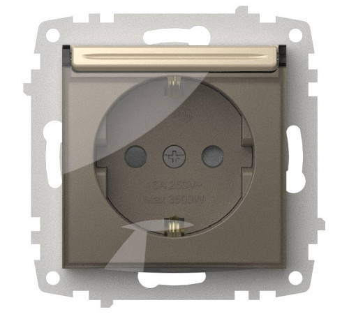 Розетка с заземлением и со шторкой, без рамки с крышкой Elbi Eleсtriс Zena Vega 609-012500-219