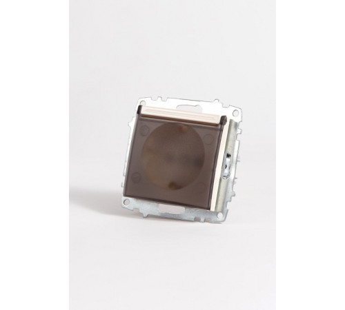 Розетка с заземлением и со шторкой, без рамки с крышкой Elbi Eleсtriс Zena Vega 609-012500-219