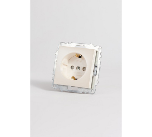 Розетка с заземлением и со шторкой, без рамки Elbi Eleсtriс Zena Vega 609-012500-243