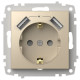 Розетка с заземлением и со шторкой и 2хUSB type A, без рамки Elbi Eleсtriс Zena Vega 609-012500-317