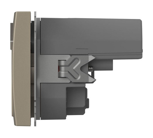 Розетка с заземлением и со шторкой и 2хUSB type A, без рамки Elbi Eleсtriс Zena Vega 609-012500-317