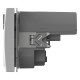 Розетка с заземлением и со шторкой и 2хUSB type A, без рамки Elbi Eleсtriс Zena Vega 609-015600-317