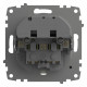 Розетка с заземлением и со шторкой и 2хUSB type A, без рамки Elbi Eleсtriс Zena Vega 609-015600-317