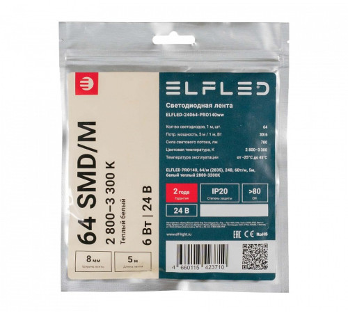 Лента светодиодная ELFLED ELFLED-24064-PRO140ww
