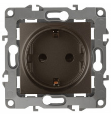 Розетка с заземлением и со шторкой, без рамки Эра Эра 12 12-2102-13