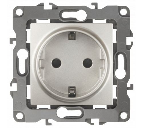 Розетка с заземлением и со шторкой, без рамки Эра Эра 12 12-2102-15