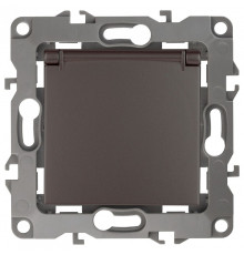 Розетка с заземлением и со шторкой, без рамки с крышкой Эра Эра 12 12-2103-13