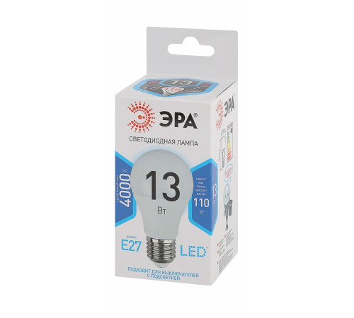 Лампа светодиодная Эра Стандарт LED A60-13W-840-E27