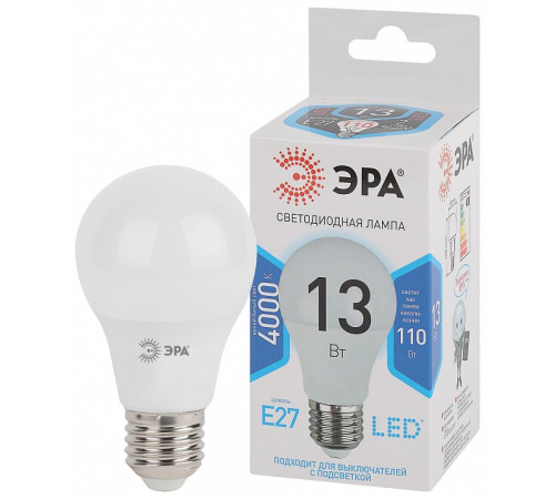 Лампа светодиодная Эра Стандарт LED A60-13W-840-E27