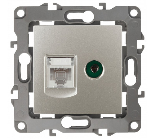 ТВ-розетка и розетка Ethernet RJ-45 без рамки Эра Эра 12 12-3110-15