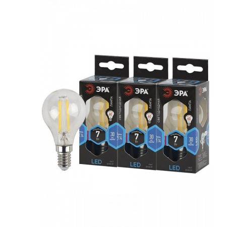 Лампа светодиодная филаментная ЭРА F-LED Шар P45 7 Вт E14 4000 К F-LED P45-7W-840-E14