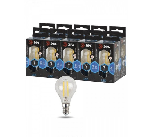 Лампа светодиодная филаментная ЭРА F-LED Шар P45 7 Вт E14 4000 К F-LED P45-7W-840-E14