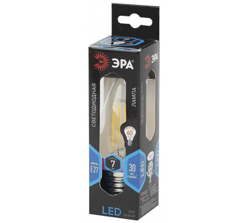 Лампа светодиодная Эра F-LED E27 7Вт 4000K F-LED B35-7W-840-E27