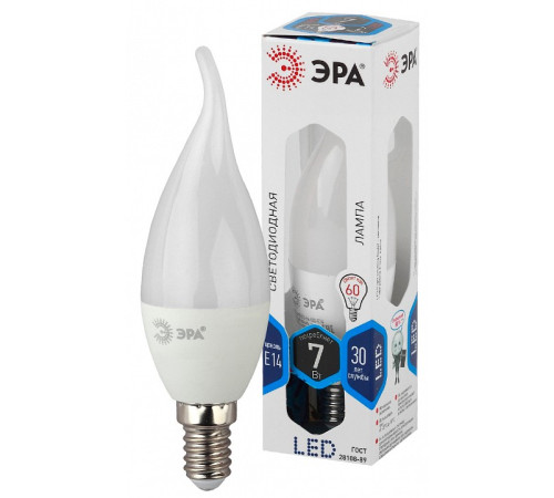 Лампа светодиодная ЭРА Стандарт E14 7 Вт 4000 К LED-BXS-7W-840-E14