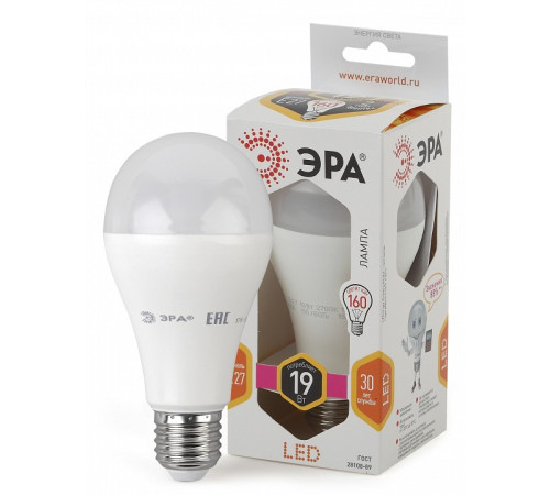 Лампа светодиодная Эра Стандарт LED A65-19W-827-E27