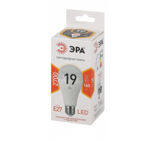 Лампа светодиодная Эра Стандарт LED A65-19W-827-E27