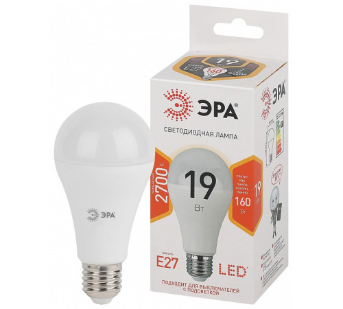 Лампа светодиодная Эра Стандарт LED A65-19W-827-E27