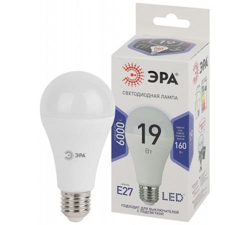 Лампа светодиодная Эра Стандарт LED A65-19W-860-E27