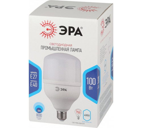 Лампа светодиодная Эра Стандарт E27/E40 100Вт 4000K LED POWER T160-100W-4000-E27/E40