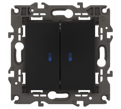 Выключатель двухклавишный с подсветкой без рамки Эра Эра Elegance 14-1105-05