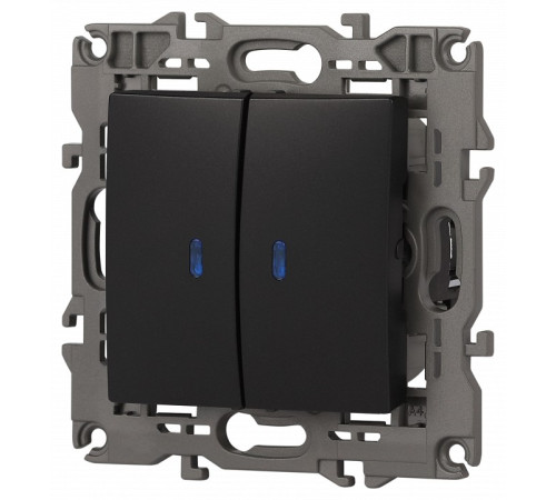 Выключатель двухклавишный с подсветкой без рамки Эра Эра Elegance 14-1105-05