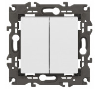 Переключатель двухклавишный без рамки Эра Эра Elegance 14-1106-01