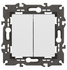 Переключатель двухклавишный без рамки Эра Эра Elegance 14-1106-01