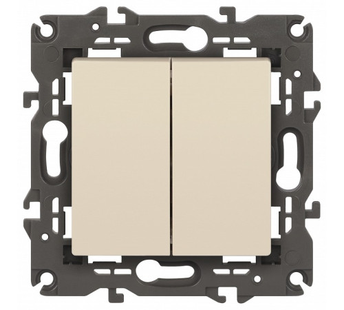 Переключатель двухклавишный без рамки Эра Эра Elegance 14-1106-02