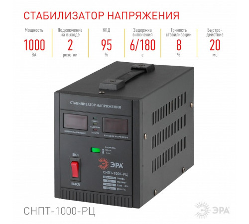 Стабилизатор напряжения Эра СНПТ-1000-РЦ