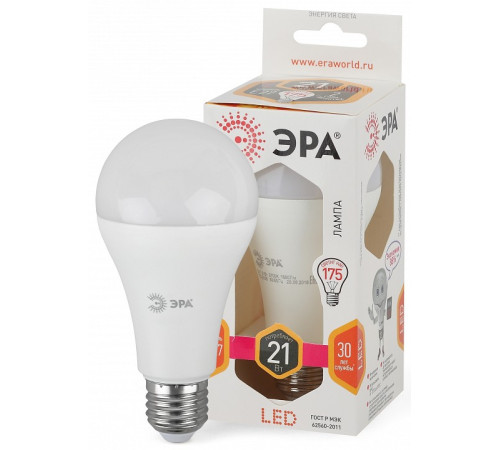 Лампа светодиодная Эра Стандарт LED A65-21W-827-E27