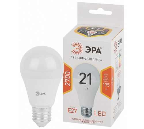 Лампа светодиодная Эра Стандарт LED A65-21W-827-E27