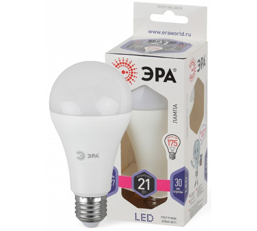 Лампа светодиодная Эра Стандарт LED A65-21W-860-E27