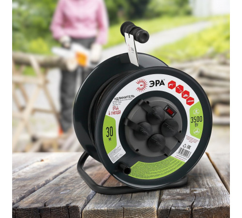 Удлинитель Эра RMx-4es-3x1.5-30m-IP44(KG)