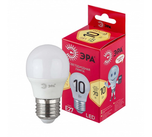 Лампа светодиодная Эра LED P45-10W-827-E27 R
