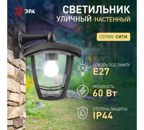 Светильник на штанге Эра НБУ 07-40-002 «Дели 2» черный