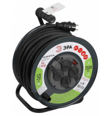 Удлинитель с выключателем Эра  RMx-4es-3x2.5-50m-IP44(KG)