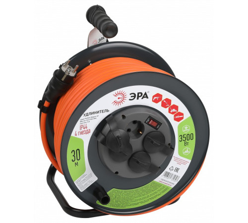 Удлинитель с выключателем Эра RMx-4es-3x2.5-30m-IP44