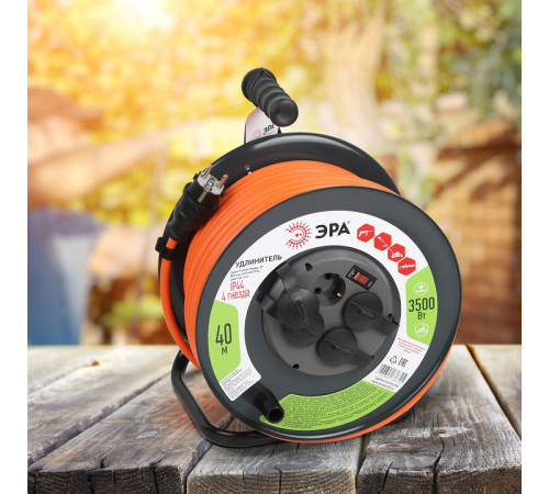 Удлинитель с выключателем Эра RMx-4es-3x2.5-40m-IP44