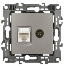 ТВ-розетка и розетка Ethernet RJ-45 без рамки Эра Эра 12 12-3110-16