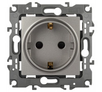 Розетка с заземлением и со шторкой, без рамки Эра Эра 12 12-2102-16