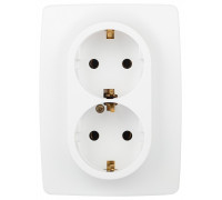 Розетка двойная без заземления Эра Эра 12 12-2106-01М