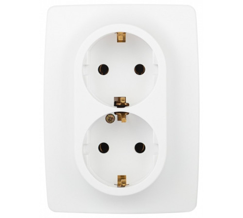 Розетка двойная без заземления Эра Эра 12 12-2106-01М