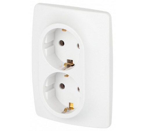 Розетка двойная без заземления Эра Эра 12 12-2106-01М