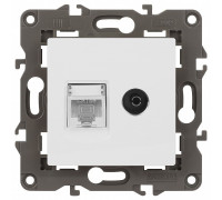 ТВ-розетка и розетка Ethernet RJ-45 без рамки Эра Эра Elegance 14-3110-01М