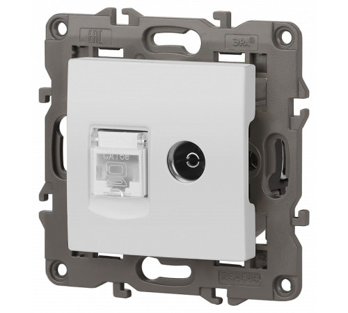 ТВ-розетка и розетка Ethernet RJ-45 без рамки Эра Эра Elegance 14-3110-01М